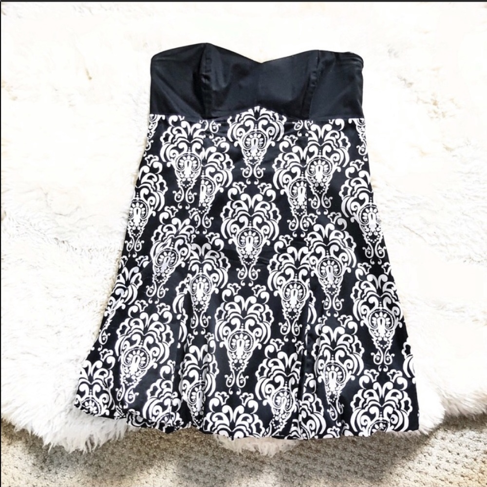 WHBM Strapless Paisley Damask Dress Size 14